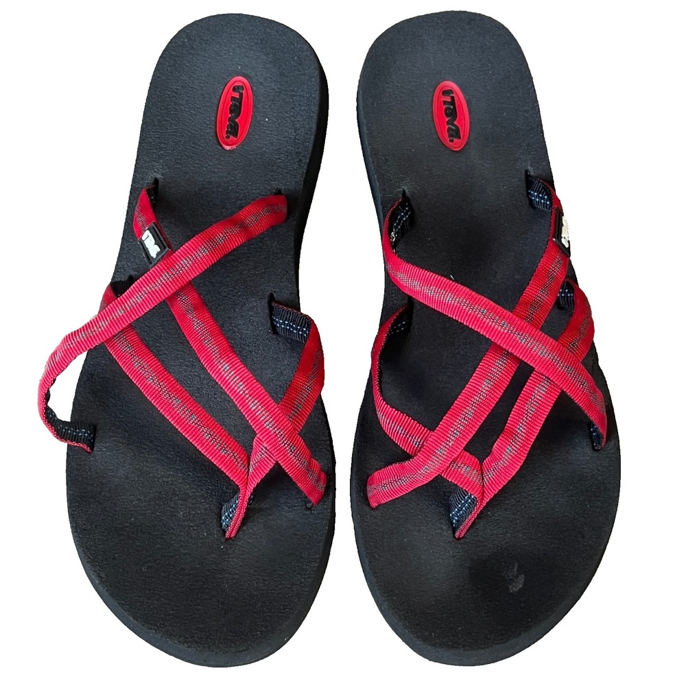 Teva‎ Oluwahu Thong Sandals Red Flip Flops Womens 9 UK 7 EU 40